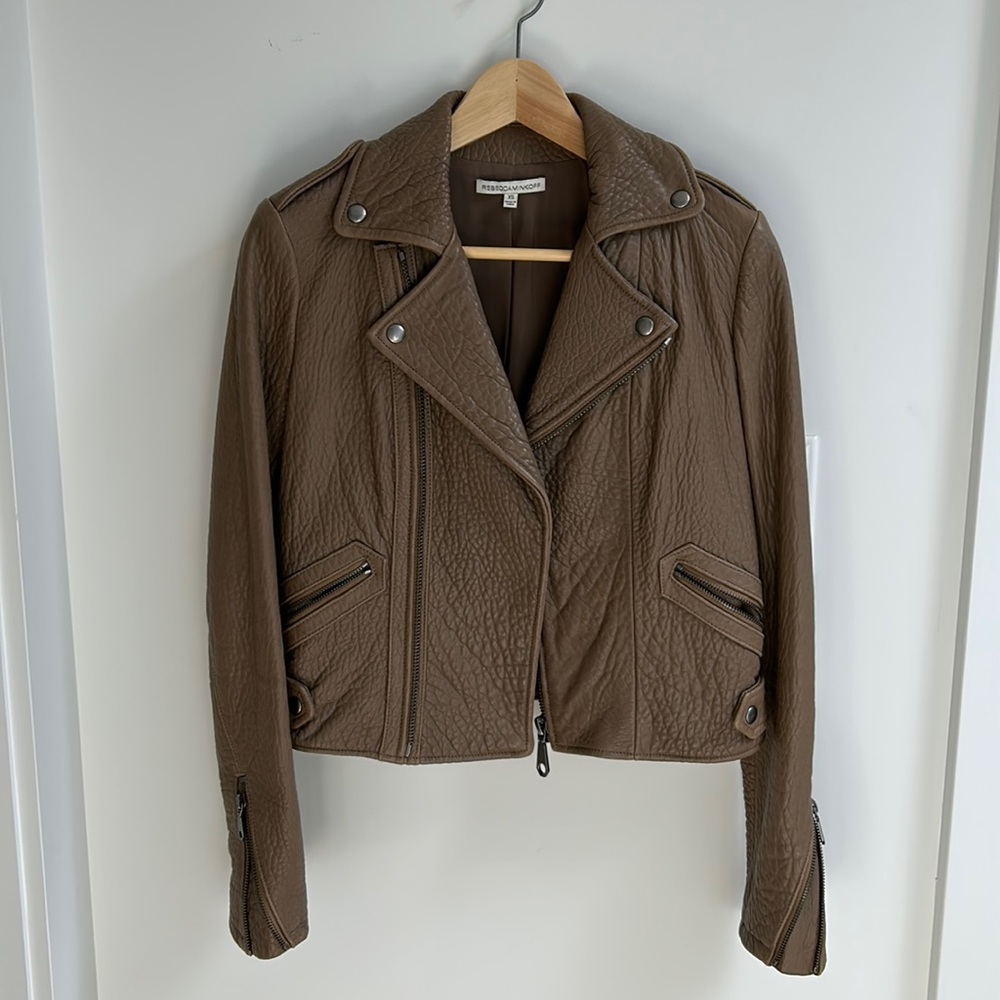 Rebecca Minkoff Lambskin Leather biker/moto jacket
